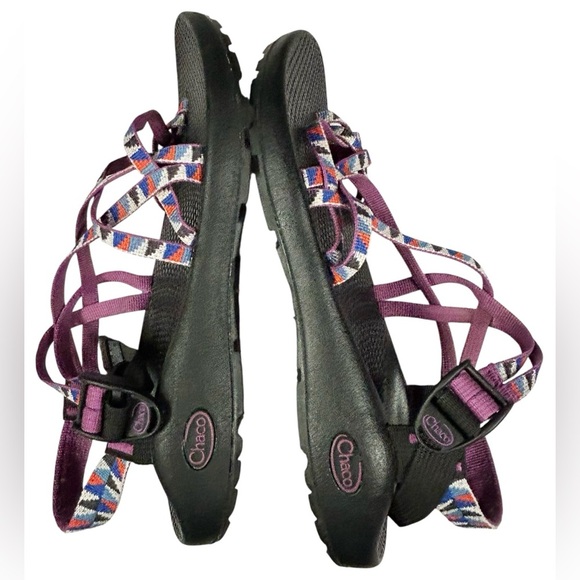 Chaco Women's Z/Cloud X2 Remix Poplin Berry Sport Outdoor Sandals Size 10 Purple - Picture 6 of 11
